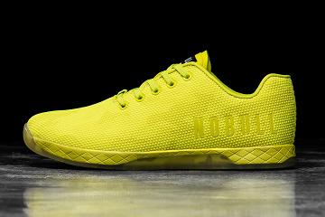 Yellow Nobull Neon Lime Camo Men's Trainers | CA L1487I